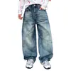 Jeans rectos lavados, desgastados y rotos estilo americano para hombre, nueva colección otoño 2026, diseño moderno, pantalones largos de pierna ancha