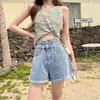 Shorts de Mezclilla Negros para Mujer, Estilo Delgado de Verano, Nuevos 2021 de Cintura Alta Sueltos de Línea A Ins Hot Pants