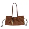 Bolsa de camurça para mulheres, nova coleção outono/inverno 2026, versátil e elegante, bolsa tote de grande capacidade para o dia a dia, pode ser usada como bolsa de ombro ou bolsa transversal