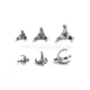 Brincos de Stud de Titânio G23 com Opala de Titânio de Três Garras, Studs de Cartilagem da Orelha, Studs de Lábio, Studs de Sobrancelha, Joias com Base de Opala F136