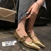 Zapatos Planos Mary Jane de Cuero Genuino Francés de Correa Única para Mujer Estilo Nuevo 2026 con Punta Fina Poco Profunda y Tacón Bajo