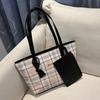 Bolso tote estampado a cuadros 2023 bolso de mano para mujer bolso de hombro de gran capacidad bolso de compras nuevo de estilo coreano para mujer