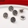 Plata de Ley Colgante Flor Pequeña Crisantemo Lazo Borla Accesorios Retro Plata Antigua Lisa Materiales DIY Hechos a Mano