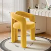 Banqueta de Maquiagem da Moda para Quarto de Menina, Banqueta de Maquiagem de Luxo Leve para Closet, Cadeira de Manicure com Encosto, Cadeira de Designer com Encosto Alto