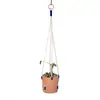Cuerda de Algodón Tejida a Mano Estilo Bohemio Maceta para Plantas y Flores Cesta Colgante Bolsa de Red Cuerda para Colgar Colgante de Pared Cuerda para Colgar