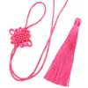 Nó Chinês Pingente Tassel DIY Artesanal Tecido Fio Vermelho Estilo Chinês Característica Borda Dourada Ornamento Charme