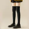 Meias Zhuji para Mulheres, Estilo Outono e Inverno, Meias Longas Lisas Estilo Japonês Acima do Joelho, Meias Longas Doces Estilo Escolar para Meninas, Atacado