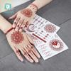 Nuevas Pegatinas de Tatuaje de Henna Transfronterizas Ruikalong Marrón-Rojo Encaje Dorso de la Mano Tatuajes Impermeables Indios
