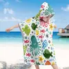 Capa con Capucha de Playa para Niños con Temática Oceánica, Toalla Cambiador de Playa, Traje de Baño, Toalla de Baño Personalizada Impresa, Bata