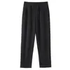 Calça de moletom chinesa de algodão, 320g, corte solto, punho reto, para homens, calça esportiva casual com caimento fluido, cor sólida, emagrecedora e versátil