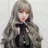 Peruca para Cosplay de Anime Cabelo Longo Feminino Fofo Moda Maquiagem Cabelo Falso Harajuku Onda Grande Cabelo Longo Cacheado Cobertura Completa da Cabeça