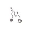 Pendientes de Borlas en Forma de Corazón de Verano 2026 Nuevos de Moda Nicho de Gama Alta Pendientes de Tachuela de Circonita para Mujer, Colgantes para Orejas, Clips para Orejas