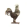 Nuevo Par de Gallo y Gallina del Zodiaco de Latón, Gallo Dorado de Cobre Puro para la Riqueza, Decoración del Hogar, Adorno de Mascota de Té para Mesa de Sala de Estar