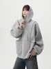 Sudadera Cardigan Pesada de Calle Americana para Hombres y Mujeres Primavera y Otoño Nueva Holgada de Pareja con Cremallera Superior Chaqueta Casual