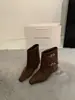 Botas de Moda com Fivela Retrô Femininas Outono/Inverno Novo Estilo Estilo Britânico Salto Grosso Botas para Calça Afinando Bico Quadrado Pequeno Botas de Cano Curto Botas Únicas