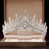 Super Flash Padrão Completo de Diamantes Folhas Gota d'Água Aro de Cabelo Estilo Princesa de Luxo Leve Europeu e Americano Coroa Moda Elegante Elegante Acessórios de Cabelo para Mulheres