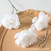 Arreglo floral artificial de peonías de 3 cabezas para decoración de salón de ceremonia de boda, flores artificiales para accesorios de fotografía, venta al por mayor