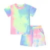 Nuevo Conjunto de Camiseta Tie-Dye y Shorts de Moda Amazon 2026 para Niños y Niñas, Conjunto de Dos Piezas de Manga Corta de Verano para Niños Pequeños