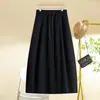 Falda Casual Negra de Alta Gama Hecha a Medida para Mujer, Nuevo Estilo de Verano, Cintura Elástica, Corte Holgado, Favorecedora, Versátil, Línea A