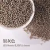 Miçangas seed de cor sólida 2-4mm, miçangas creme, miçangas de ábaco premium, miçangas de vidro banhadas a prata, acessórios para joias, miçangas pequenas a granel
