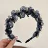 Nueva Diadema de Malla Estilo Francés con Pedrería Floral y Pinza para el Cabello Dentada, Elegante Diadema Alta para Mujer, Accesorio para el Cabello de Moda y con Estilo