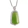 Colgante de Plata S925 con Jade Hetian, Diseño Hueco Simple y Elegante, Elegante Colgante de Collar para Mujer