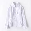 Camisa blanca de algodón puro para niñas, uniforme escolar con forro polar para primavera, otoño e invierno, camisa blanca de manga larga para niñas de escuela primaria, para niñas de talla mediana y grande.