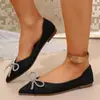 Zapatos de Mujer Planos de Punta Fina, Mula con Lazo de Diamante y Espalda Abierta, 2025