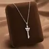 Comercio Exterior de Amazon Venta Caliente Collar de Acero de Titanio Temperamento Femenino Circonita Microincrustada Personalidad Cadena para Clavícula de Alto Sentido Colección Joyería