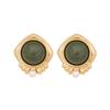 [Ice Meng] Pendientes retro de acero inoxidable con diseño de flor y perla, venta al por mayor, nuevos pendientes transfronterizos E590