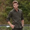 Suministro transfronterizo hombres al aire libre manga larga color liso algodón lavado talla grande holgada militar hombres camisa fabricantes al por mayor