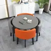 Mesa de Recepção Simples e Combinação de Cadeiras Mesa de Negociação Recepção de Loja Comercial Mesa e Cadeira Mesa Redonda Pequena para Lazer de Escritório