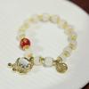Contas de Vidro em Formato de Barril, Pulseira com Fecho de Jade Ágata Vermelha, Pulseira de Contas para Mulheres, Estilo de Luxo, Contas de Oração Budistas, Pulseira de Joia, Venda Quente no Atacado