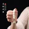Cuentas de Jade Blanco Bodhi para Jugar con la Punta de los Dedos, Joyería de Mano Artística y Elegante, Pulsera Pequeña para Mujeres, Cuentas de Ágata con Patrón Floral