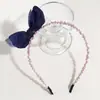 Diadema de Sombrero de Cumpleaños de Malla Linda Transfronteriza Diadema Fina con Lazo Dulce y Juguetón Accesorio para el Cabello de Exterior para Niños