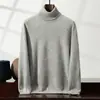 Suéter de Cachemira para Hombre de Cuello Alto 26 Otoño Invierno Nuevo Casual de Negocios Jersey de Lana Suéter Básico Cálido