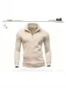 Nuevo Sudadera con Capucha Deportiva para Hombre con Cuello Alto y Cremallera Chaqueta con Capucha y Cremallera para Hombre Cárdigan de Color Sólido para Hombre Manga Larga