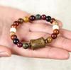 Pulseiras Naturais de Madeira com Várias Contas para Atacado, Apresentando Sândalo Negro, Pau-Rosa, Sândalo, Sândalo Vermelho, Contas Budistas e Madeira Nanmu de Seda Dourada, Disponíveis para Homens e Mulheres