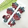 Clipes de Cabelo Coloridos de Flor de Plumeria de 4cm Mais Vendidos na Europa e América, Grampos de Cabelo Florais Transfronteiriços, Acessórios de Cabelo da Moda para Festas na Parte de Trás da Cabeça