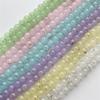 Cuentas de vidrio cepillado de 8 mm, cuentas redondas de imitación de jade, hechas a mano, para pulseras, collares, cuentas sueltas, accesorios.