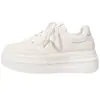 Nuevas Zapatillas Blancas de Suela Gruesa para Personas Bajitas, Cómodas, Transpirables, Versátiles, Zapatillas de Gama Alta, Nuevos Zapatos Bajos de Moda para Primavera y Otoño