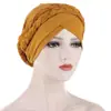 Pañuelos de Cabeza Europeos y Americanos de Moda, Nuevos Turbantes de Amazon, Sombreros Trenzados, Accesorios para el Cabello Trenzados Arrugados con Adornos de Cristal