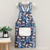Delantal de cocina para el hogar de nuevo estilo, impermeable y a prueba de aceite, ropa de trabajo elegante y moderna para cocinar en el trabajo, delantal de restaurante para mujer