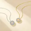 Collar de guirnalda de moissanita de plata de ley S925 para mujer, moda transfronteriza europea y americana, lujo ligero, cadena para la clavícula completamente incrustada, venta al por mayor