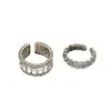 Anillo de Escala de Circonita Estilo Ins Coreano para Mujer Anillo de Dedo Índice Exquisito de Lujo Ligero Anillo Abierto Ajustable