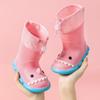 Botas de lluvia de tiburón para niños, a media pantorrilla, para niñas, antideslizantes, lindas, de verano, para bebés, niñas, con cordón, zapatos de agua para jardín de infantes