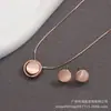 Colgante Hueco de Aleación de Nicho Pendientes de Piedra Ojo de Gato Estilo Minimalista Coreano para Mujer Collar para Mujer Ins