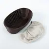 Cesta de fermentação de pão de imitação de rattan de cor escura, cesta de fermentação trançada de PP de grau alimentício para padarias, ferramenta grande de panificação comercial