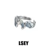 0017-0018 Brazaletes de Oreja de Resina Estilo Lago Versión Coreana Plata de Ley S925 Brazaletes Versátiles de Nicho Joyería de Plata Venta al por Mayor