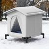 Gato de Rua Inverno Exterior Quente Impermeável à Prova d'Água Resistente ao Frio Espaço Grande Espessado Fechado Casa Tenda Casinha de Cachorro